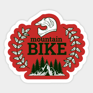 Mountain Biking in Nature Downhill down the Mountain Trail Sticker